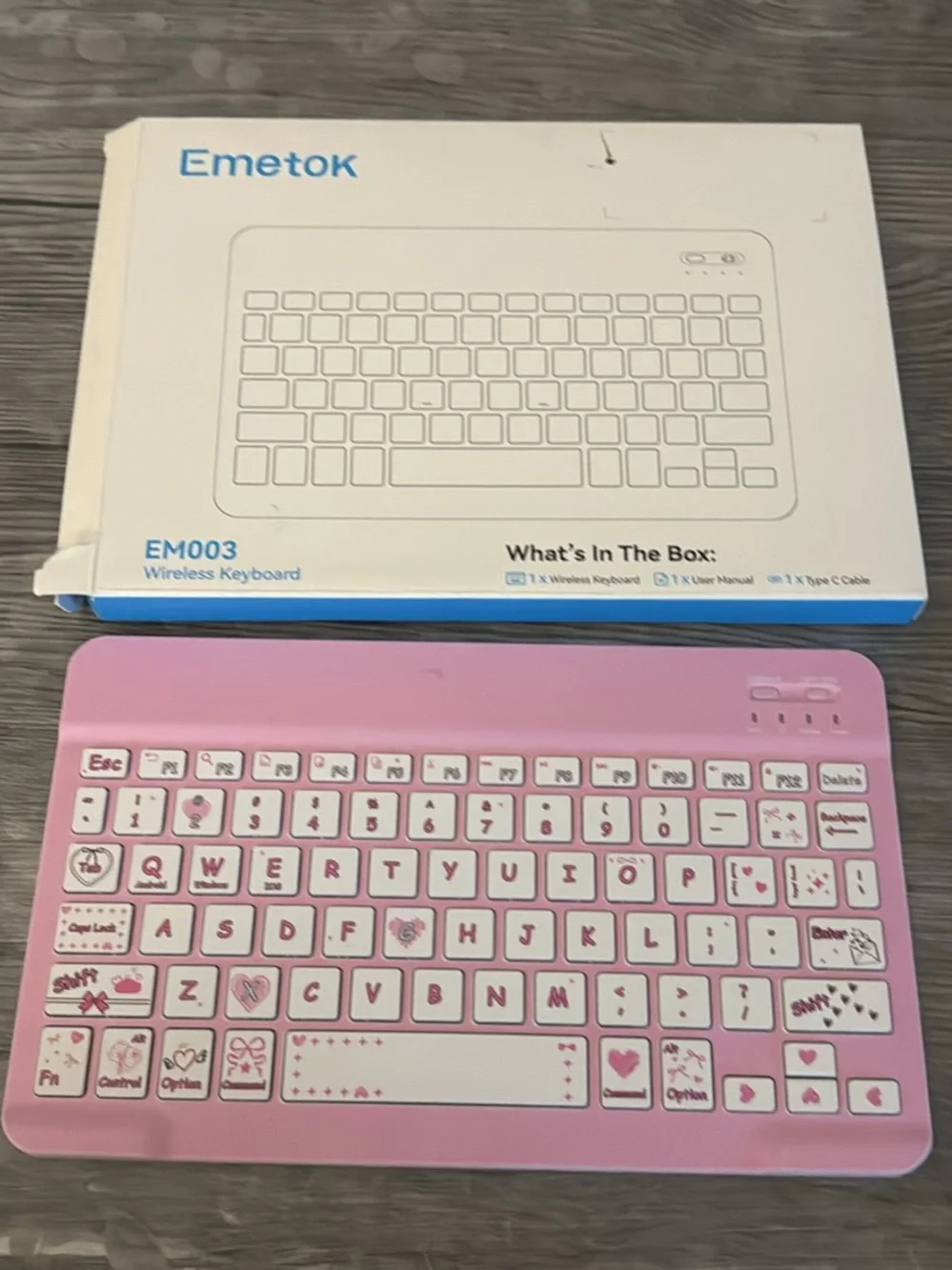 Pink Wireless Bluetooth Tablet Keyboard